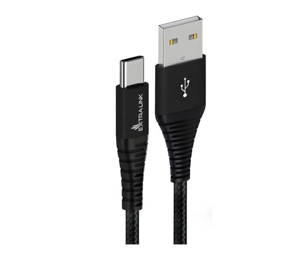 ExtraLink Smart Life Braided  5V 3A 15W USB - USB-C 2m Czarny - 1550944 - zdjęcie